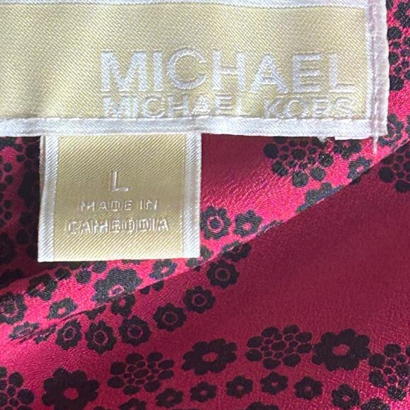 Michael Kors Floral Paisley zip up top in azalea women's size large nwot - Picture 4 of 4